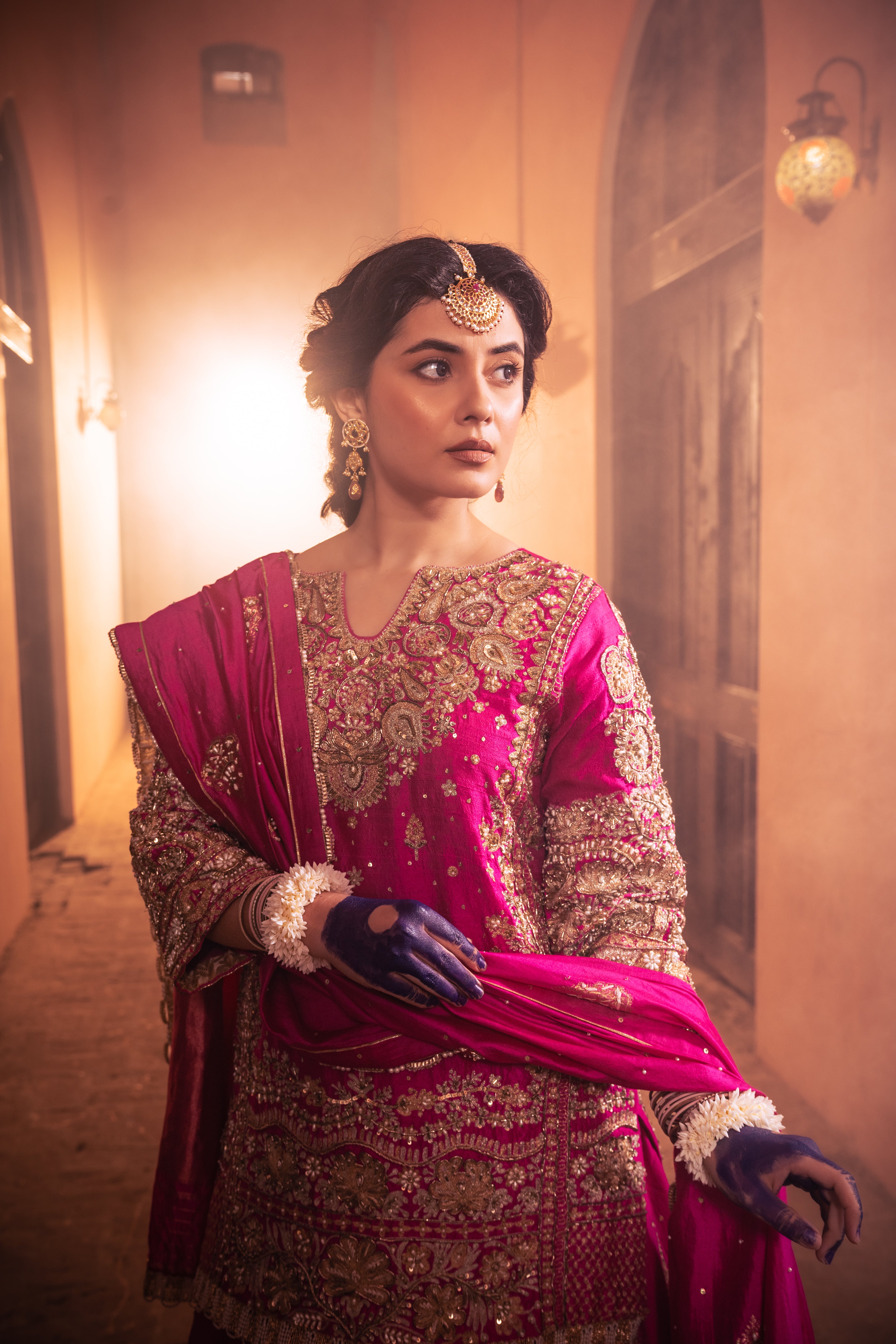 Heer - Rani Pink kurti Lehenga