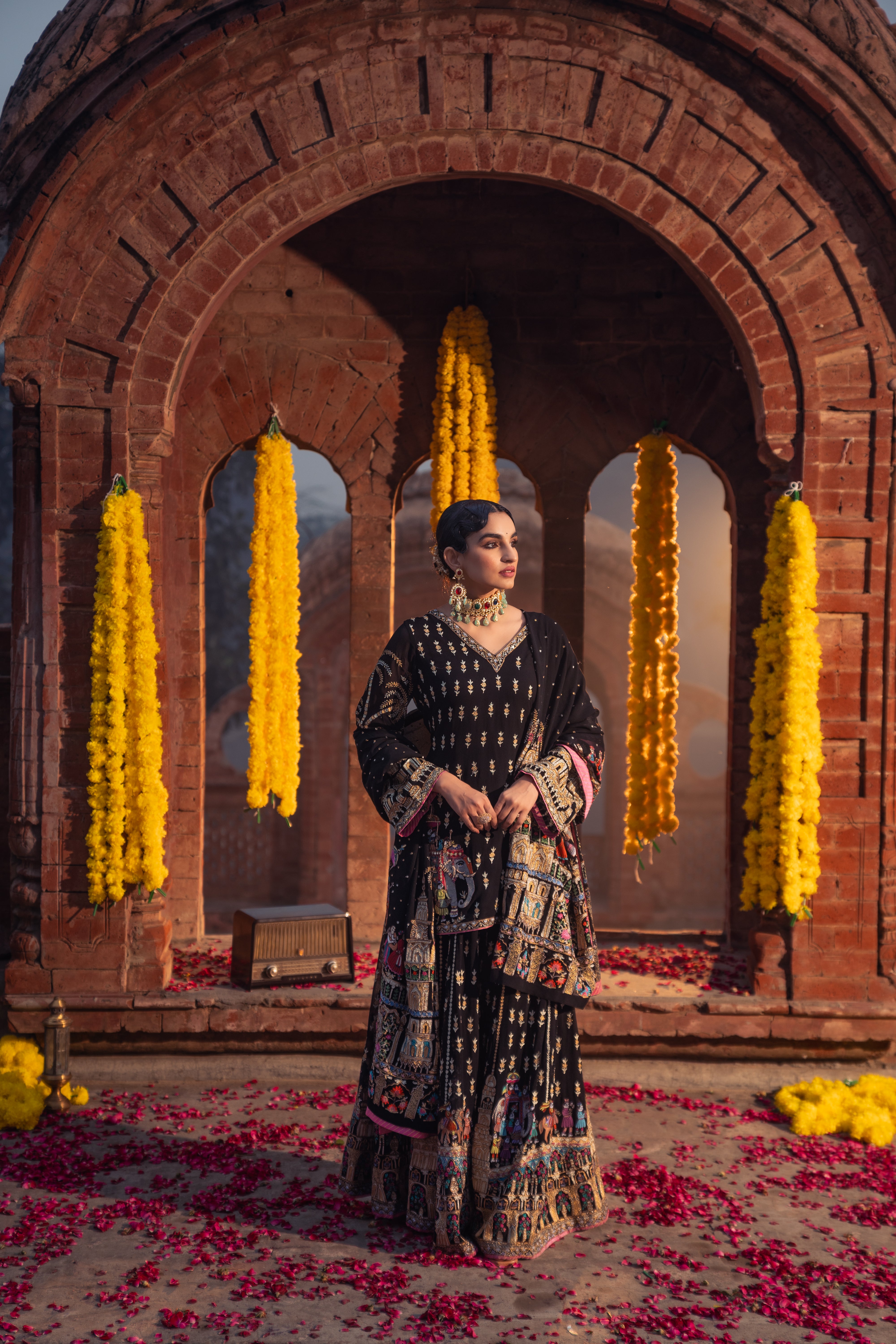 Sahiba - Black Aari Sharara Set