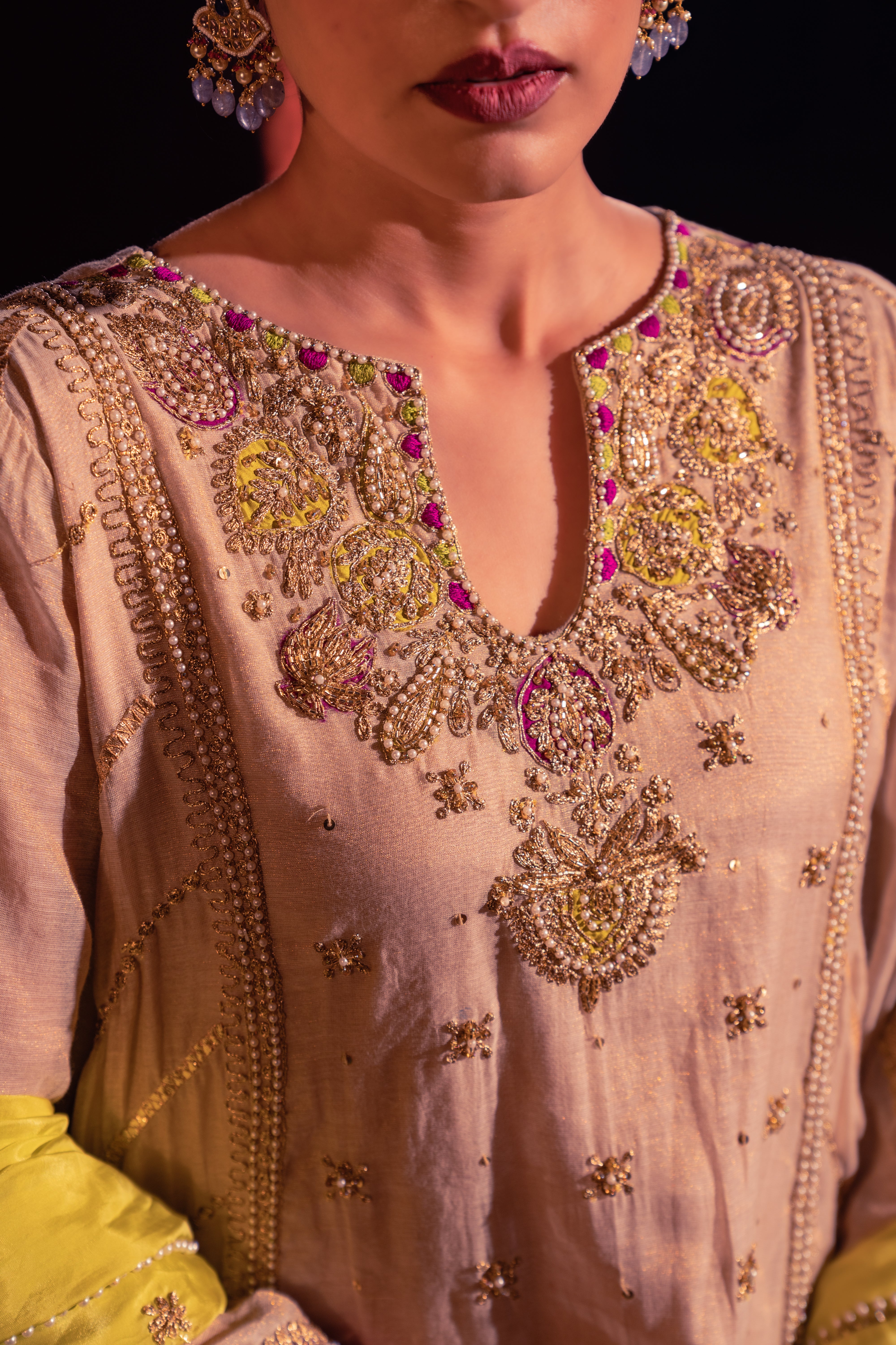 Sahiba- Beige Kurti with Salwar