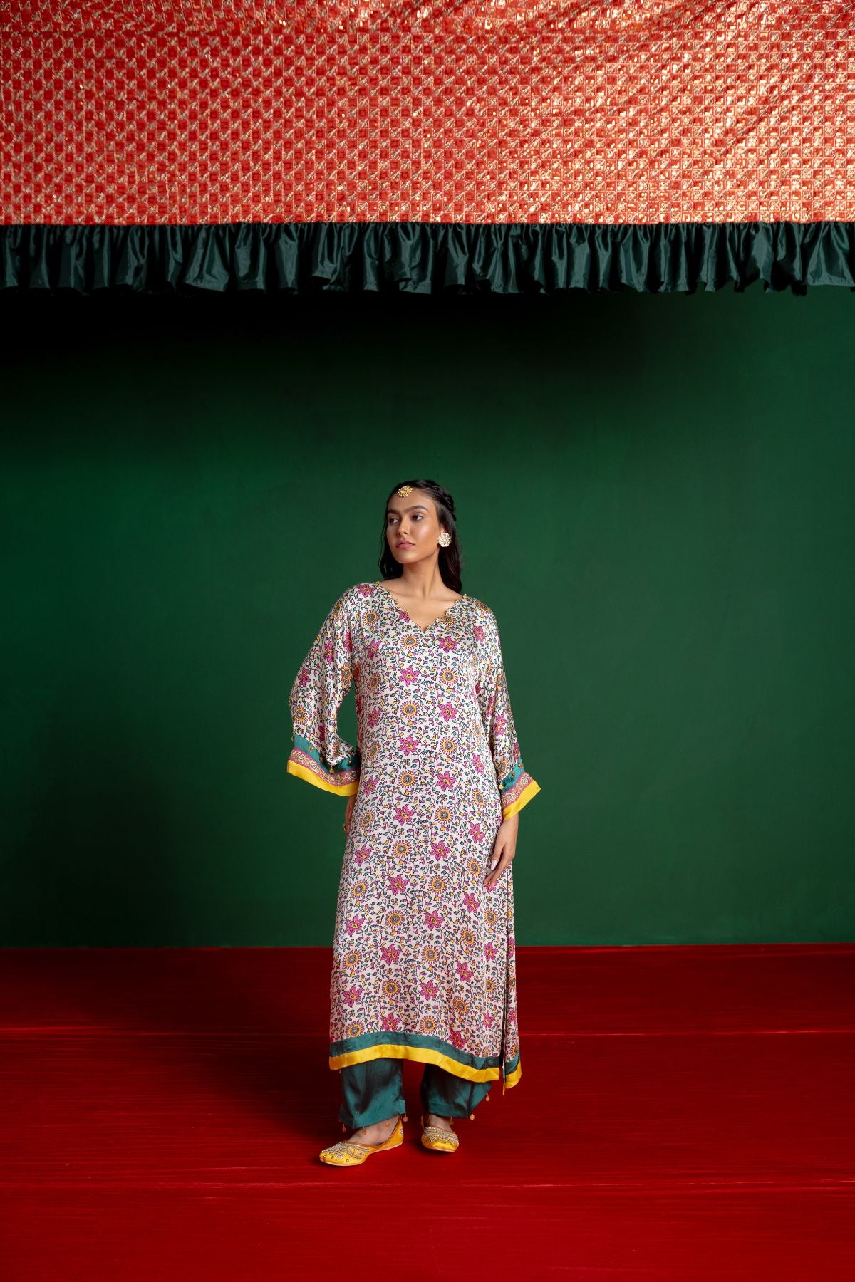 White Printed Kurta Set