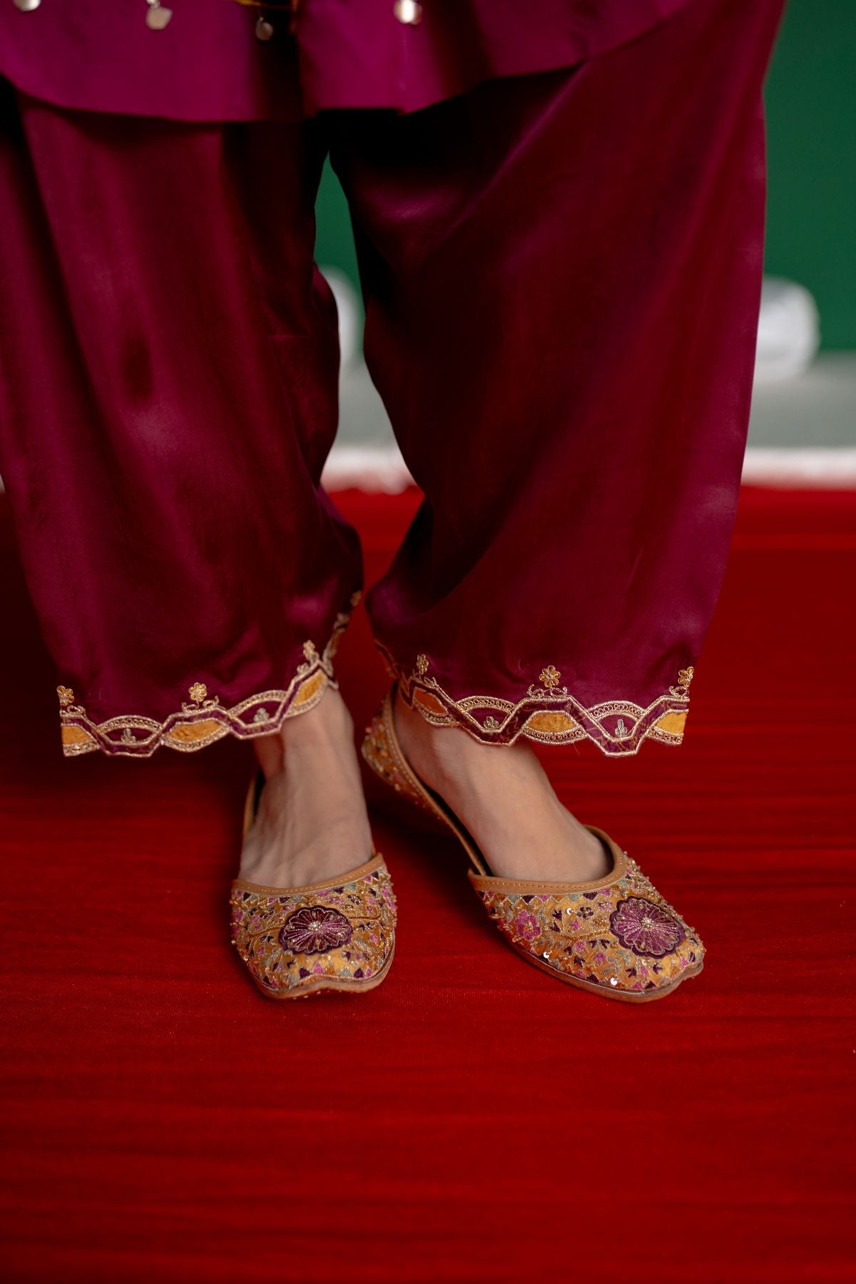 Plum Printed Kurta Set