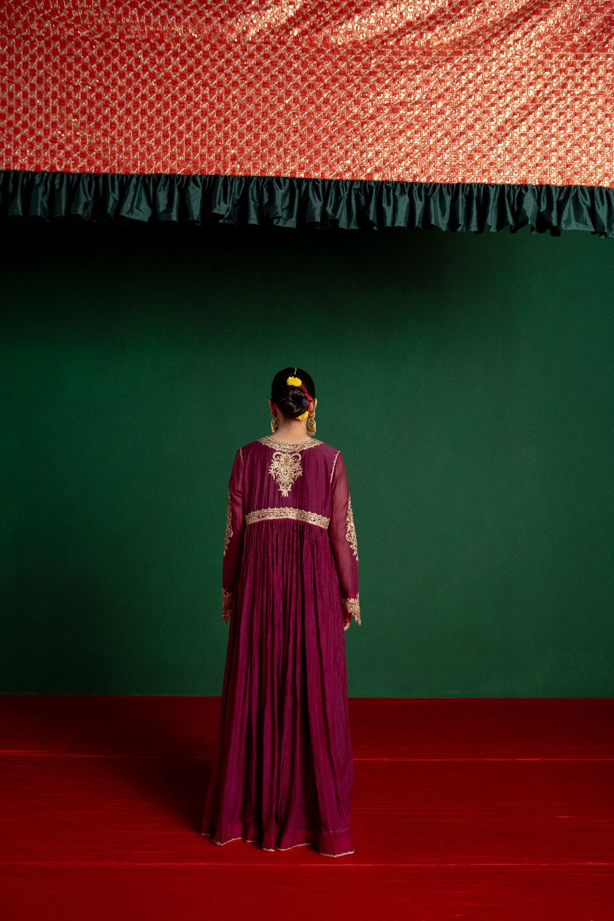 Wine Kalidar Anarkali Set