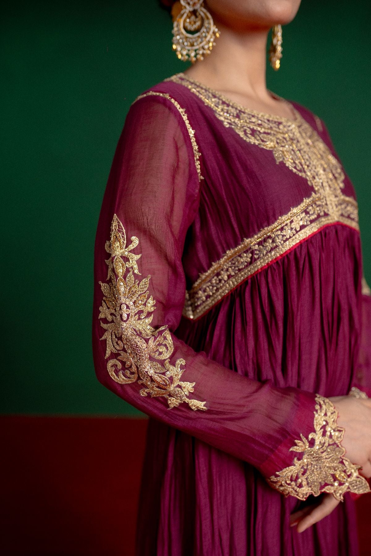 Wine Kalidar Anarkali Set