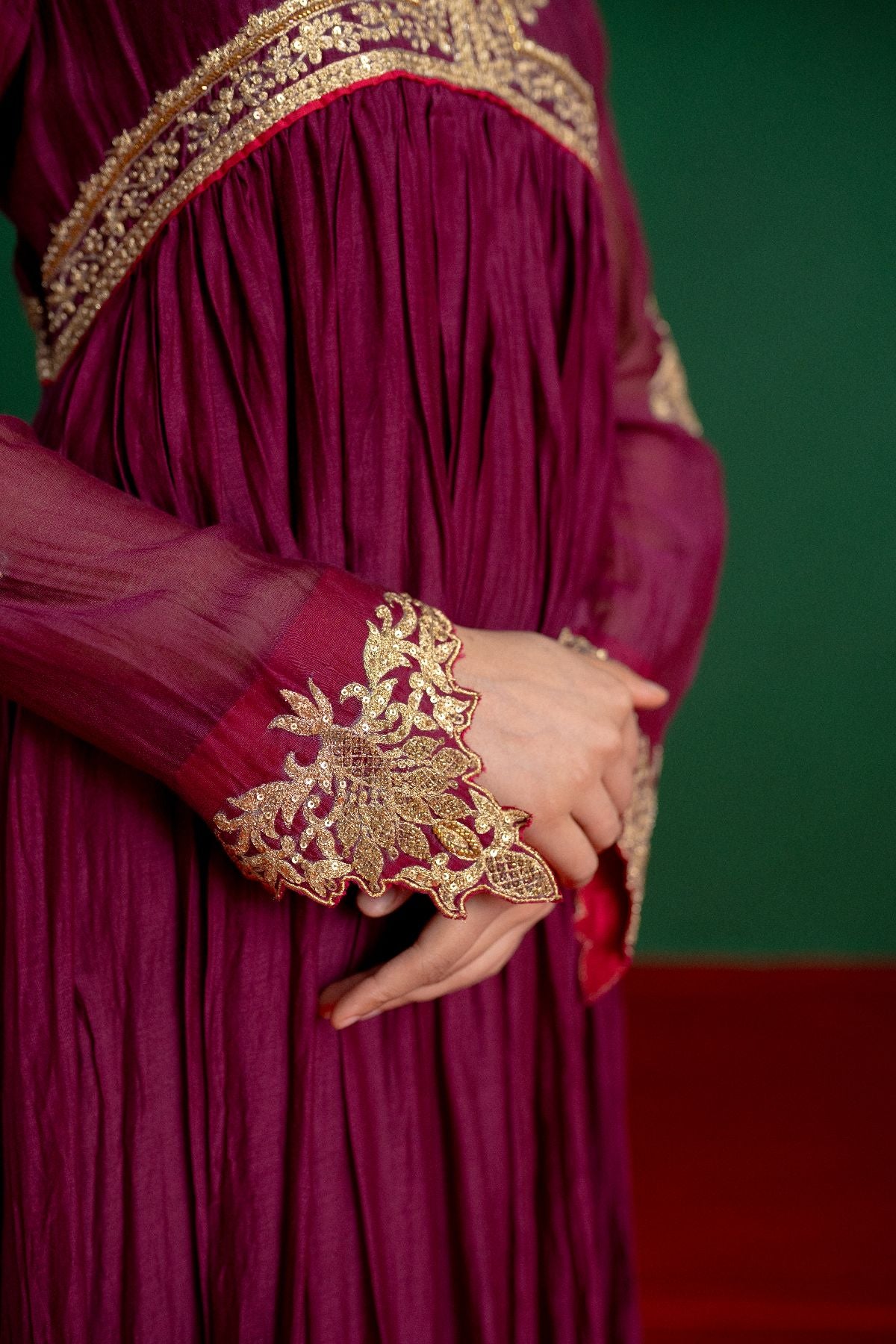 Wine Kalidar Anarkali Set