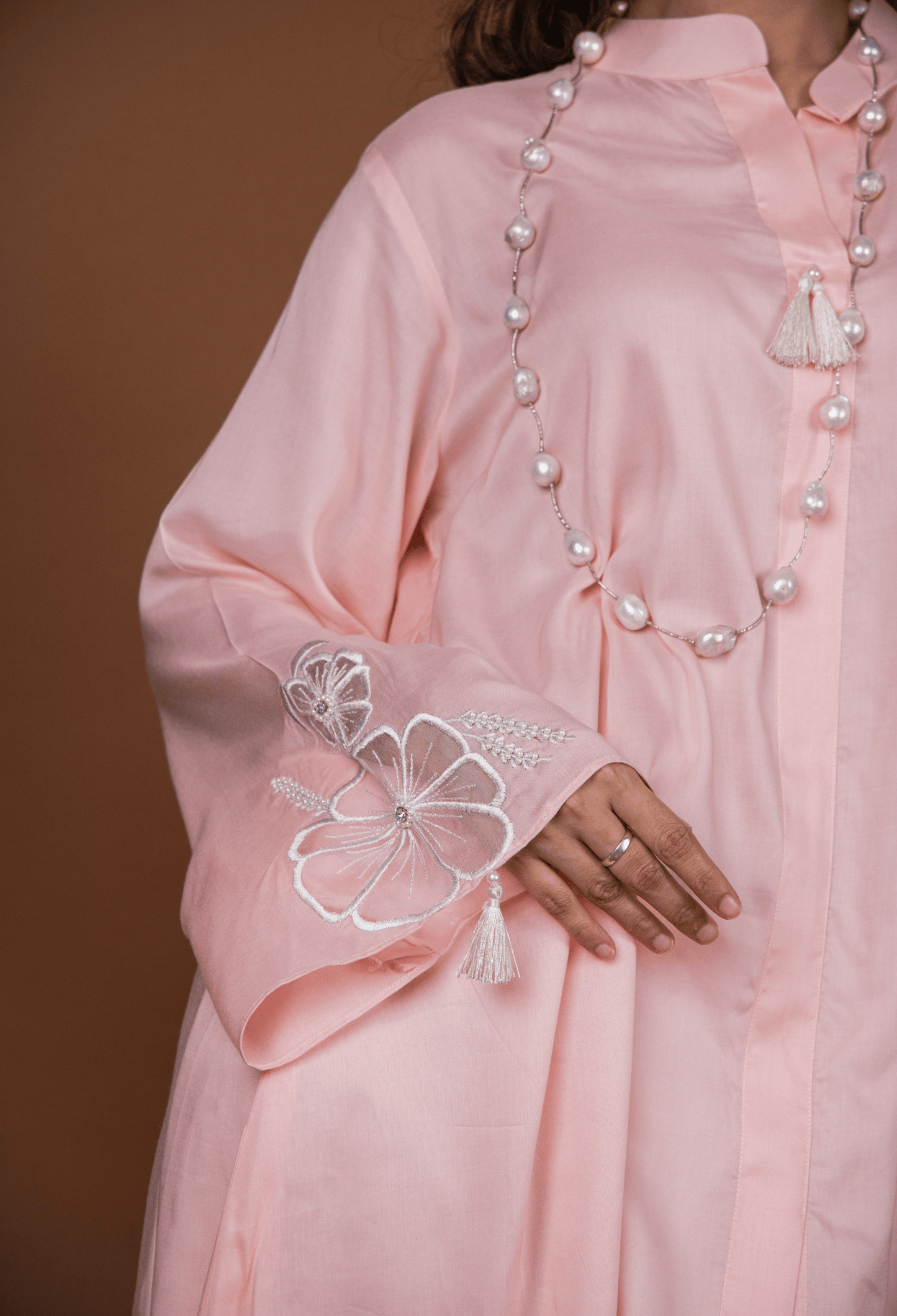 Floral Lawn Co-ord Set - Peach