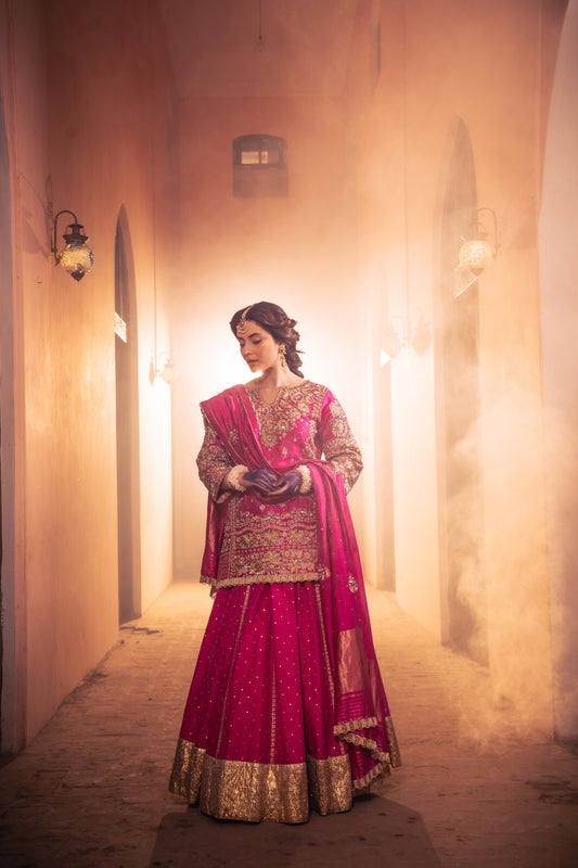 Heer - Rani Pink kurti Lehnga