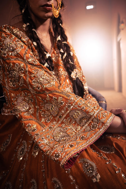 Sohni - Rust Paisley Anarkali