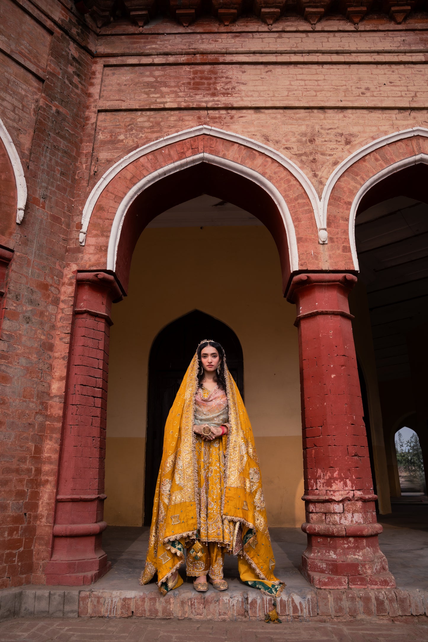 Sassi - Mustard Raw Silk Anarkali with Salwar