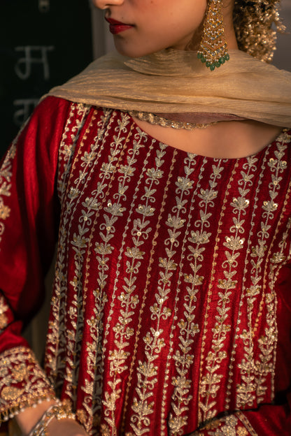 Sassi - Maroon Anarkali with Salwar