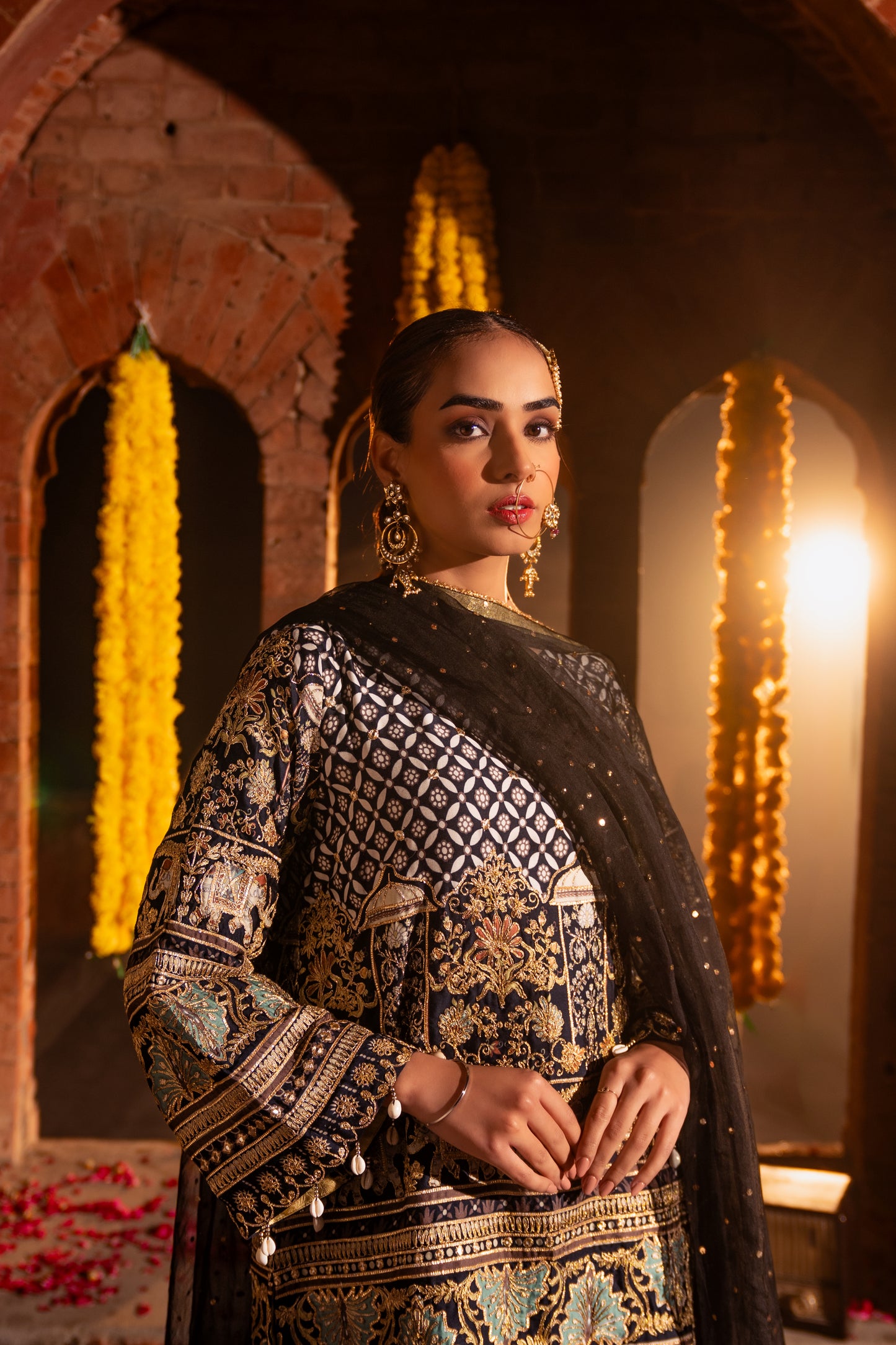 Sohni- Black Dori Embroidered Gharara