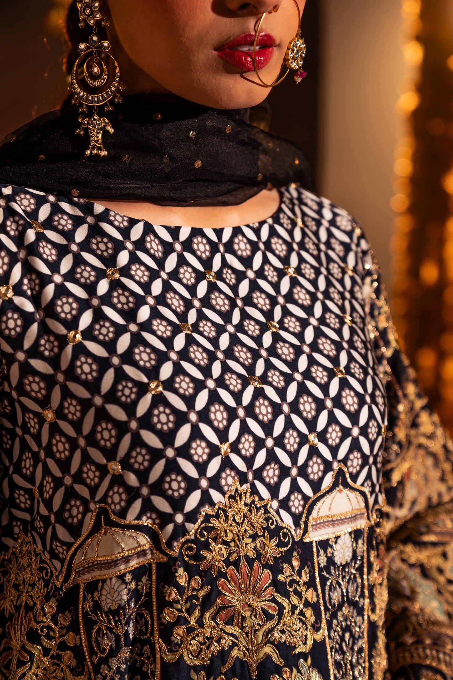 Sohni- Black Dori Embroidered Gharara