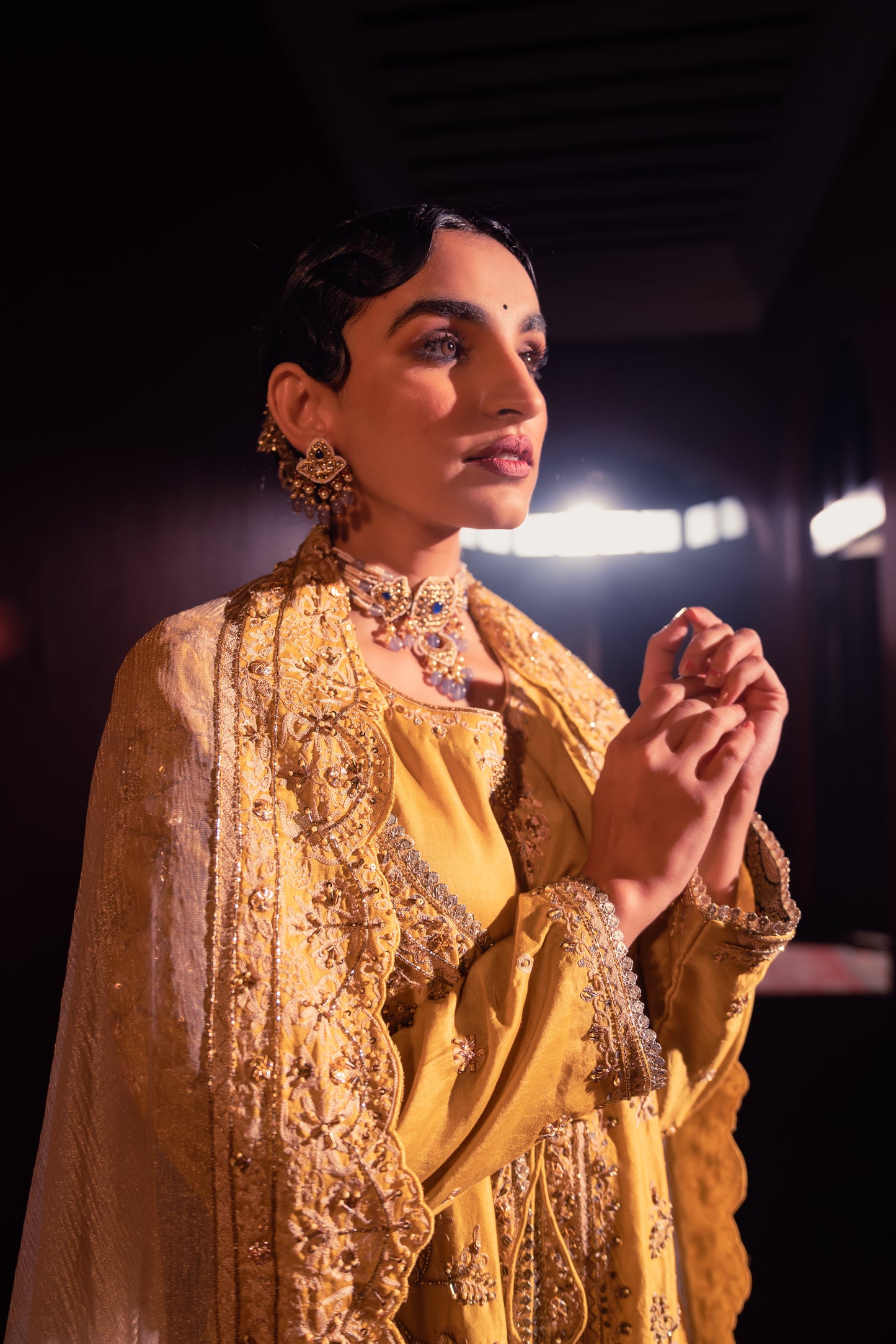 Sahiba - Yellow Jacket Sharara Set