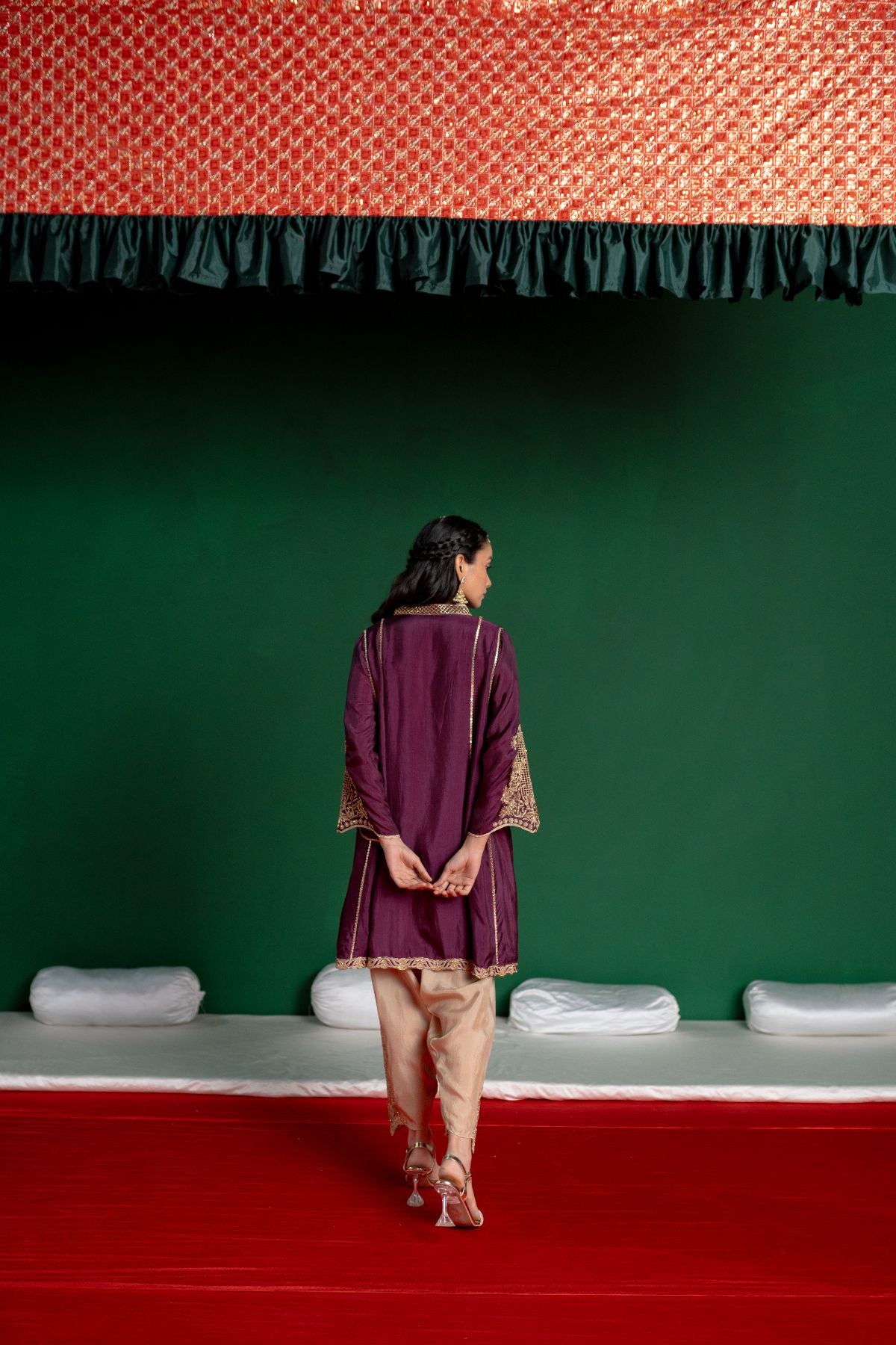 Plum Kali Kurta Set
