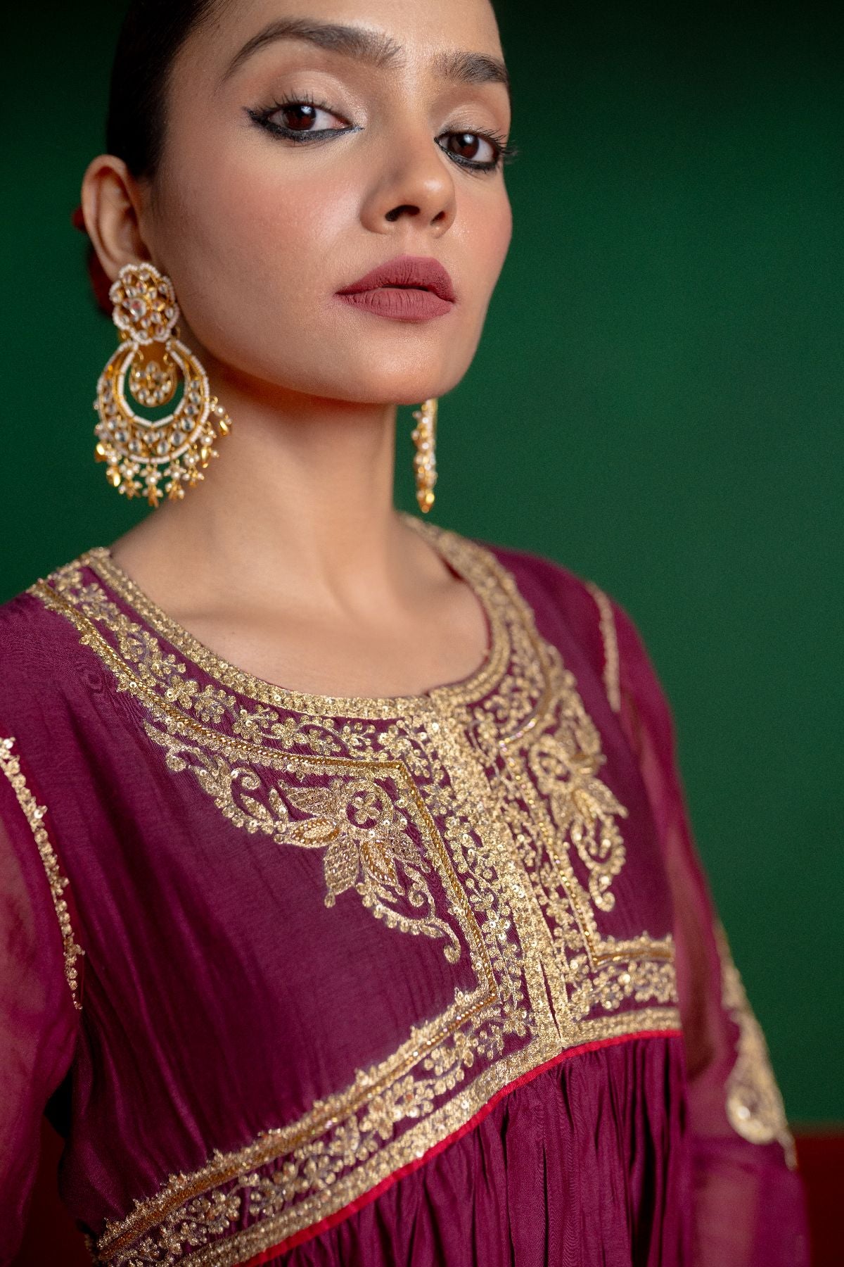 Wine Kalidar Anarkali Set