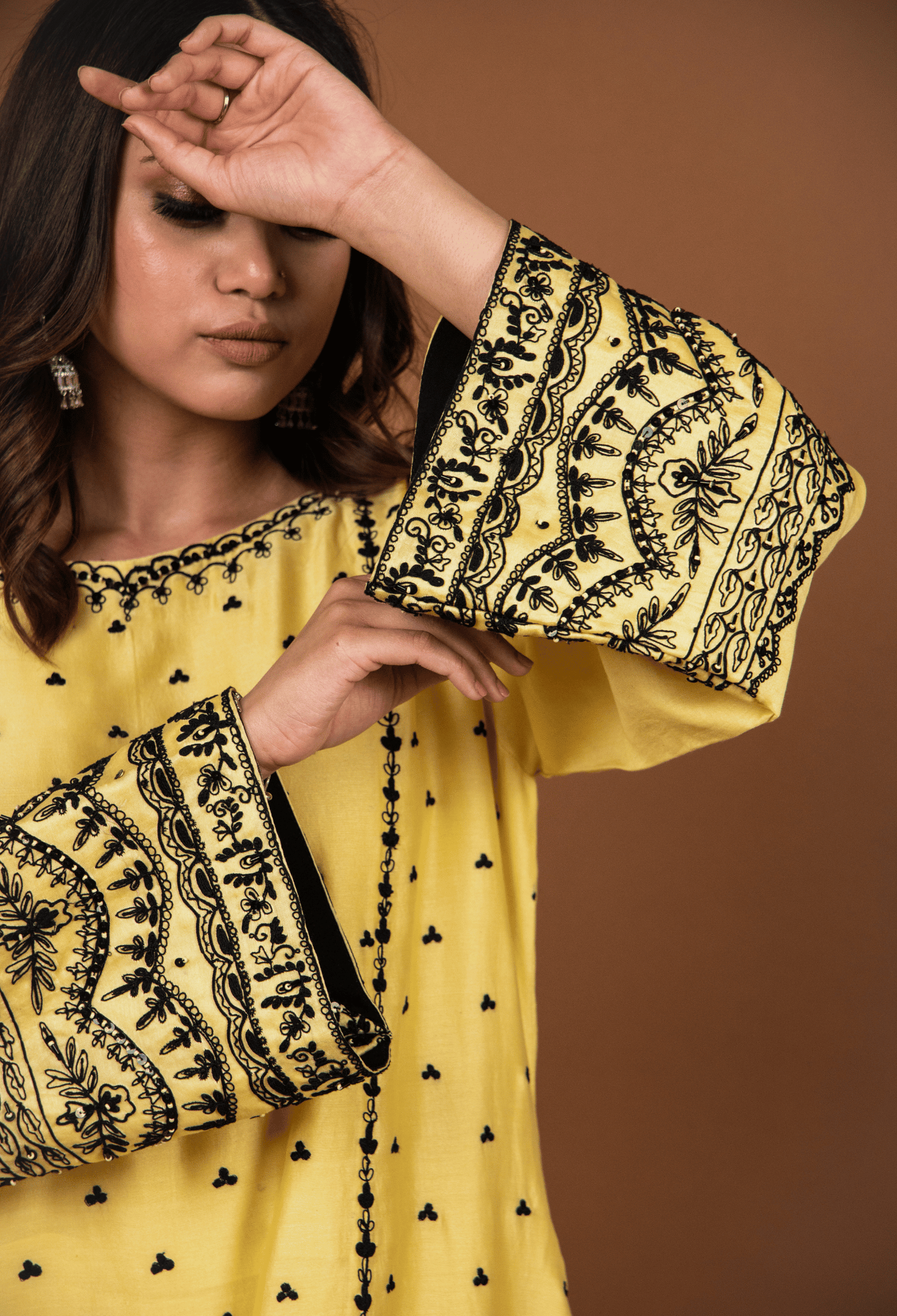 Dori Embroidered Chanderi Suit - Yellow