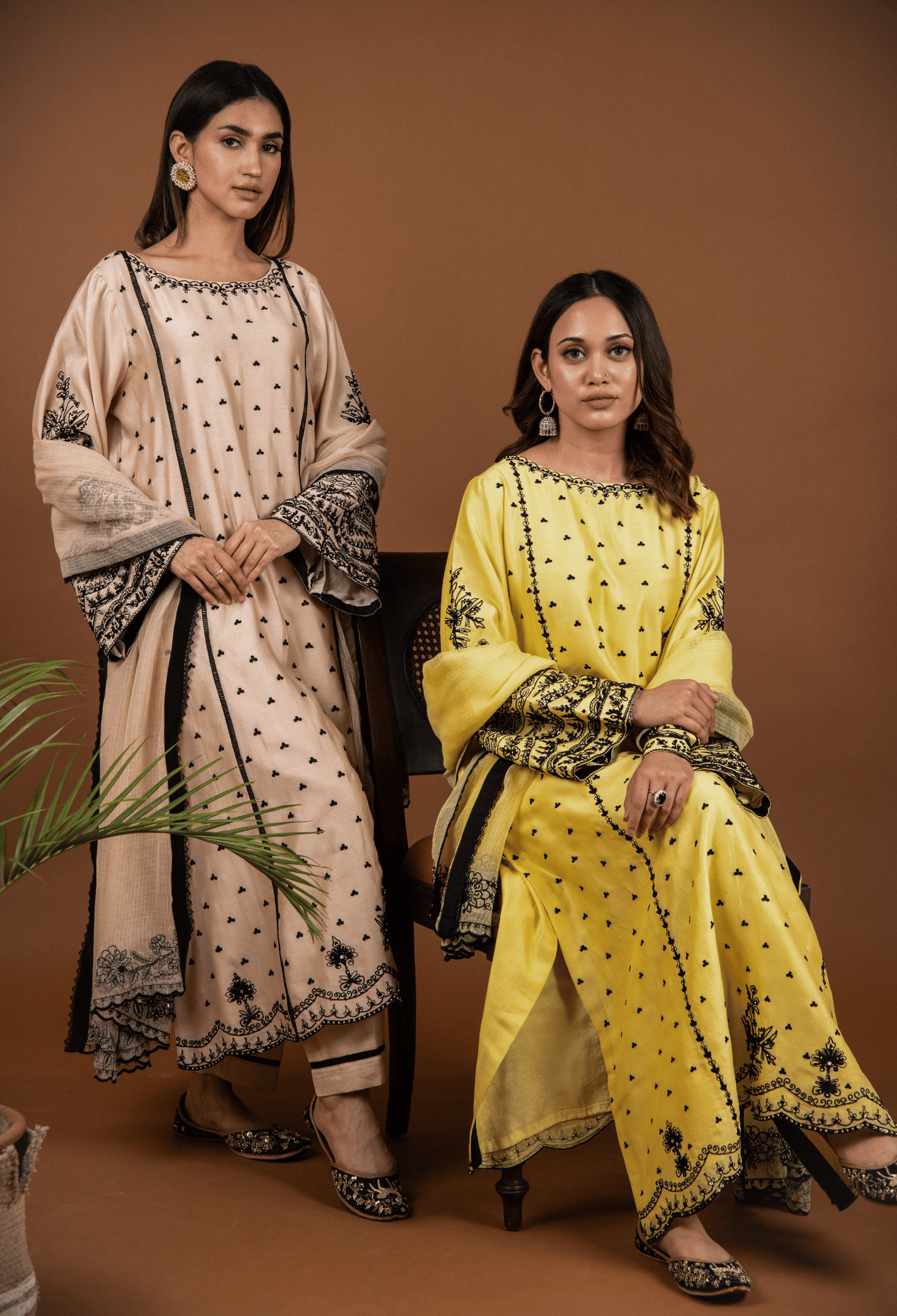 Dori Embroidered Chanderi Suit - Yellow